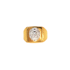 22K Two-Tone Yellow & White Gold Men’s Ring (6.5 Grams) – Elegant & Contemporary
