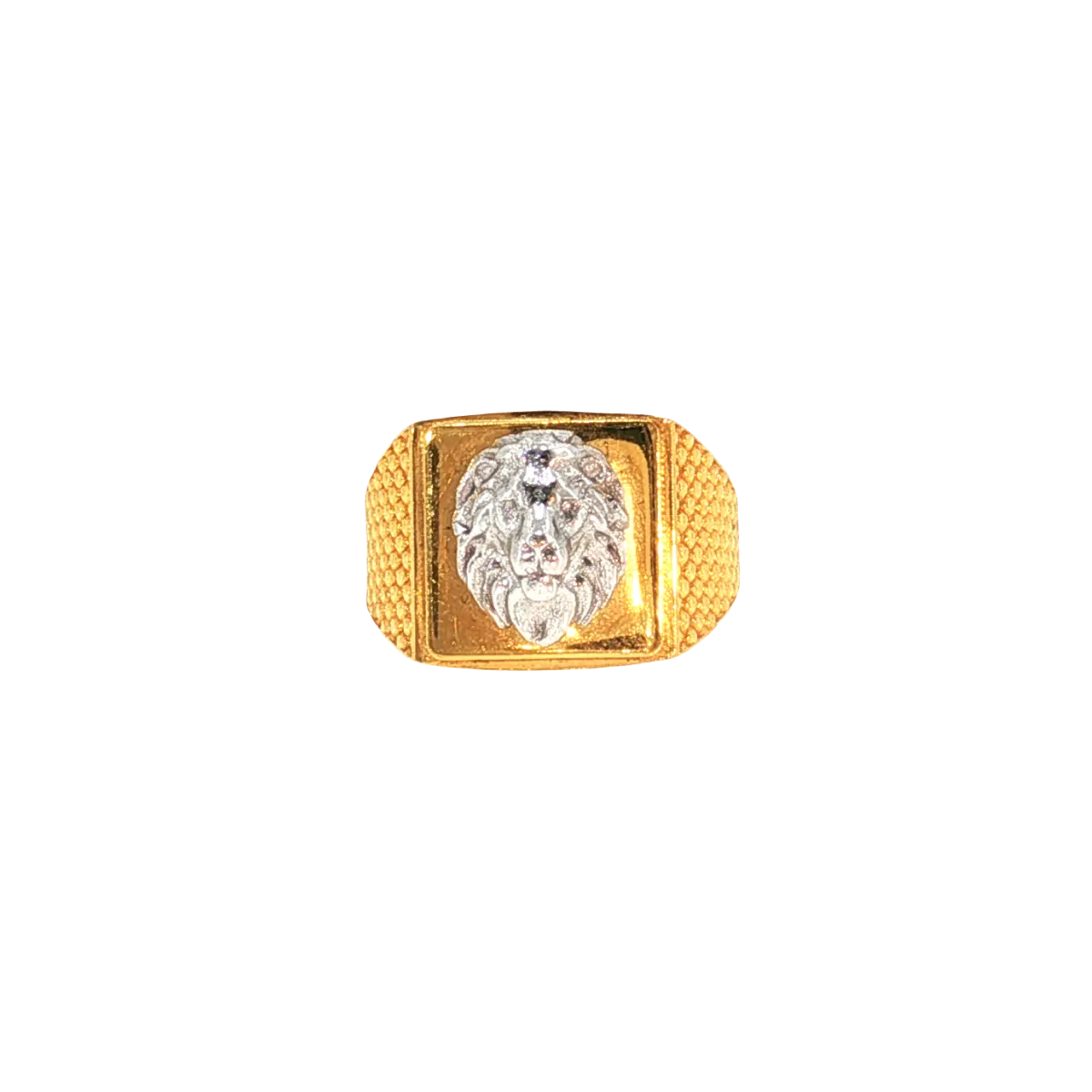 22K Two-Tone Yellow & White Gold Men’s Ring (6.5 Grams) – Elegant & Contemporary