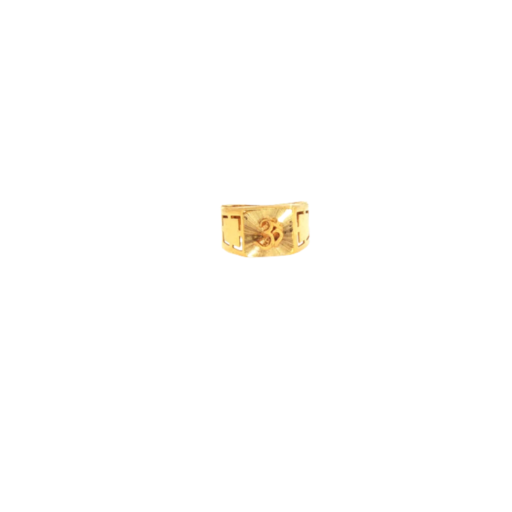 22K Yellow Gold Om Men’s Ring | Lightweight Spiritual Band