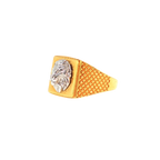 22K Two-Tone Yellow & White Gold Men’s Ring (6.5 Grams) – Elegant & Contemporary