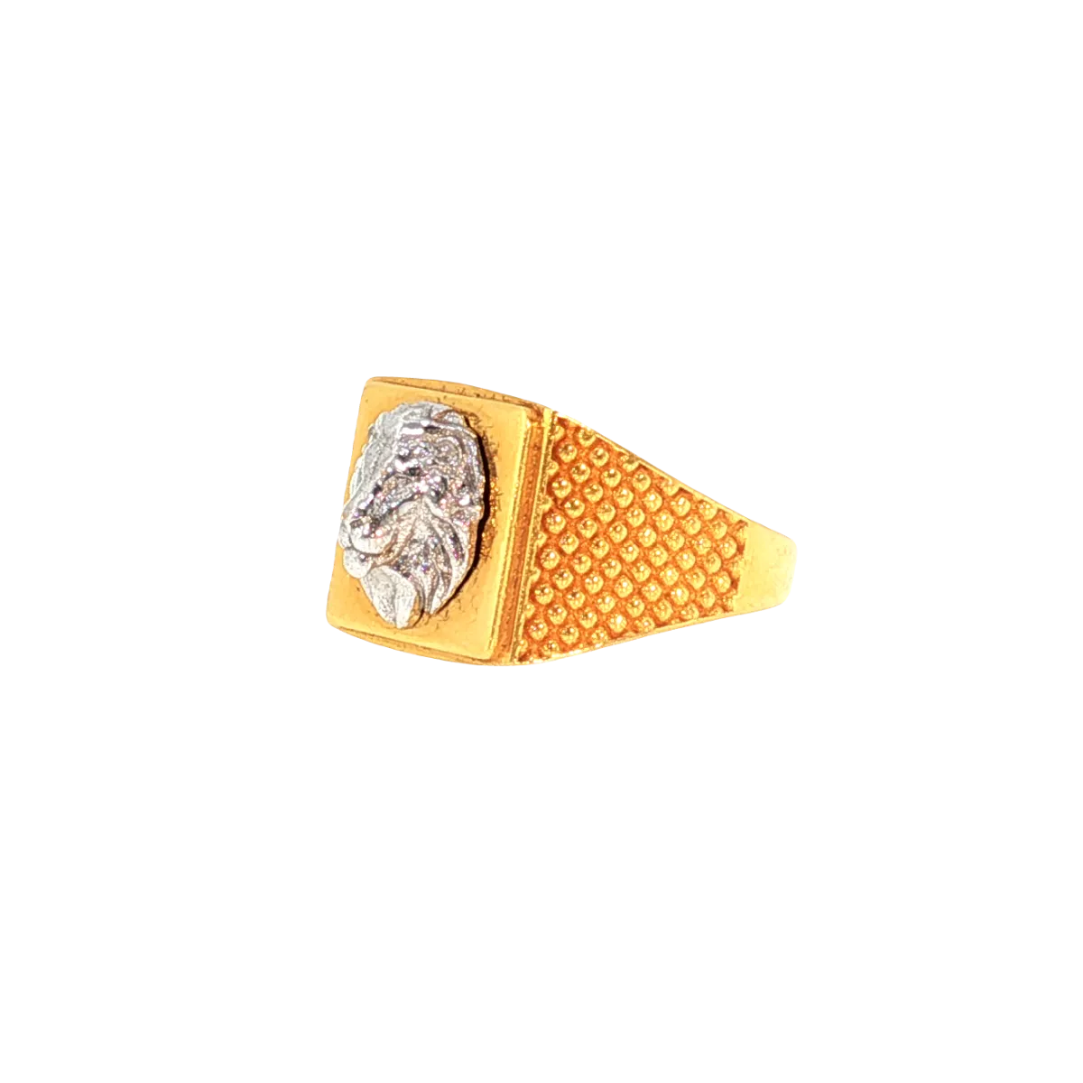 22K Two-Tone Yellow & White Gold Men’s Ring (6.5 Grams) – Elegant & Contemporary