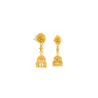 22K Yellow Gold Traditional Jhumki Earrings | Classic Polished Design