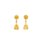 22K Yellow Gold Traditional Jhumki Earrings | Classic Polished Design