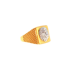 22K Two-Tone Yellow & White Gold Men’s Ring (6.5 Grams) – Elegant & Contemporary