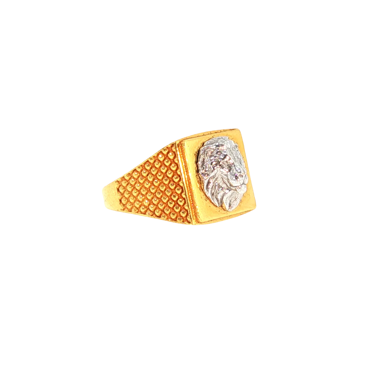 22K Two-Tone Yellow & White Gold Men’s Ring (6.5 Grams) – Elegant & Contemporary