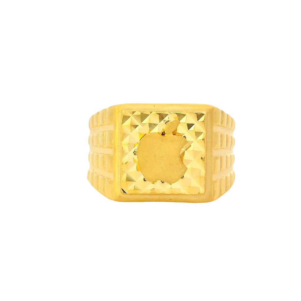 22K Men’s Yellow Gold Fancy Ring – 9.4g, Polished Finish, Resizable, Size 9.5