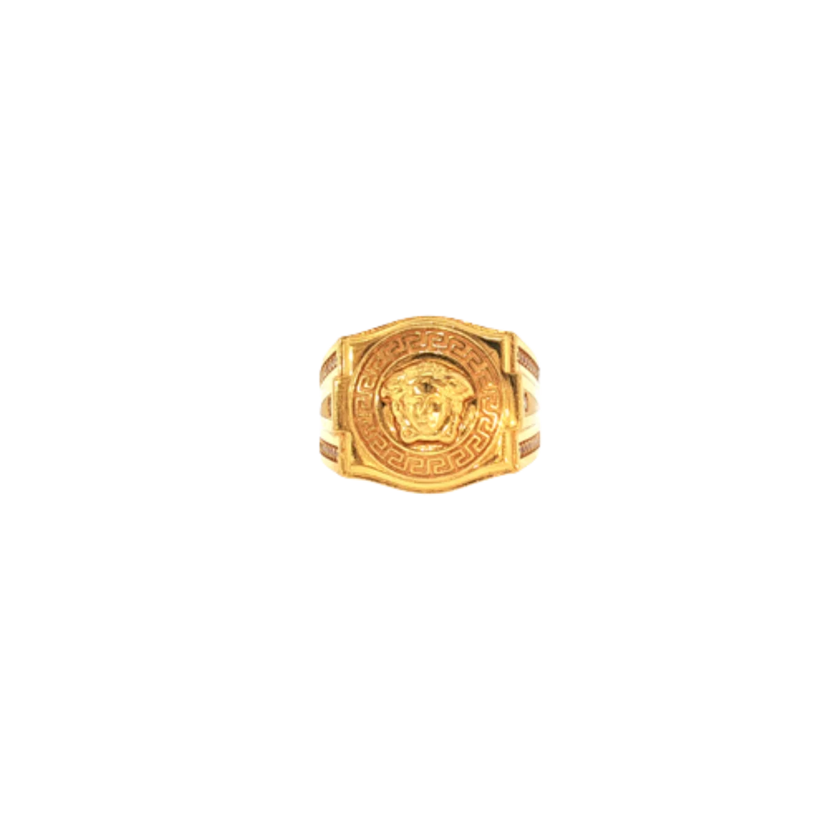 22K Yellow Gold CZ Men’s Ring | Premium Stone Designer Band