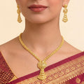 22K Elegant Yellow Gold Layered Beaded Chain Necklace