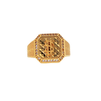 Fancy 22K Yellow Gold Men’s Ring with Cubic Zirconia – 7.0g, Size 10