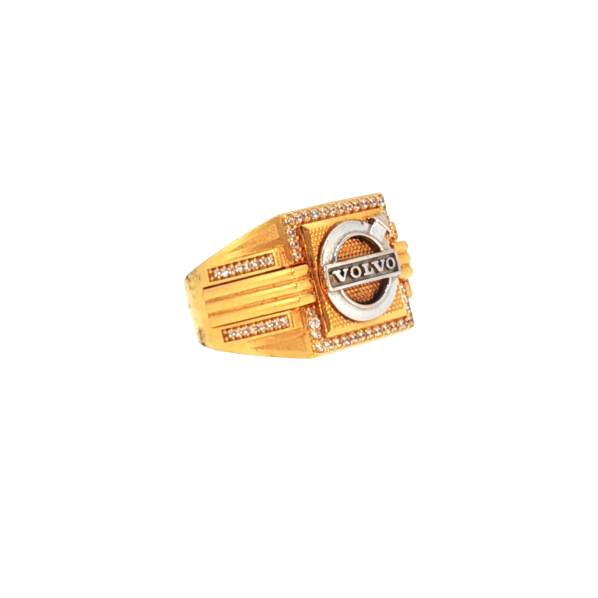 Bold 22K Yellow Gold Stone Ring with Cubic Zirconia – 16.2g Luxury Statement Piece