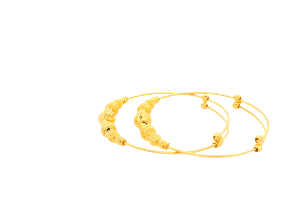 22K Yellow Gold Adjustable Baby Bangles (7.4 Grams)