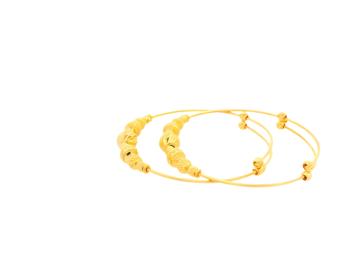 22K Yellow Gold Adjustable Baby Bangles (7.4 Grams)