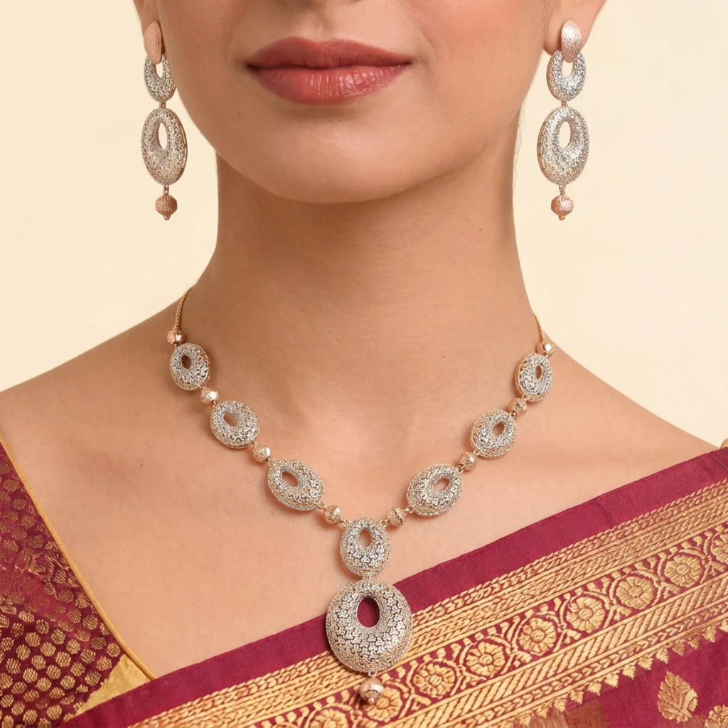 22K Tri-Color Gold Necklace