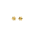 22K Two-Tone Gold Stud Earrings | Elegant Polished Tops