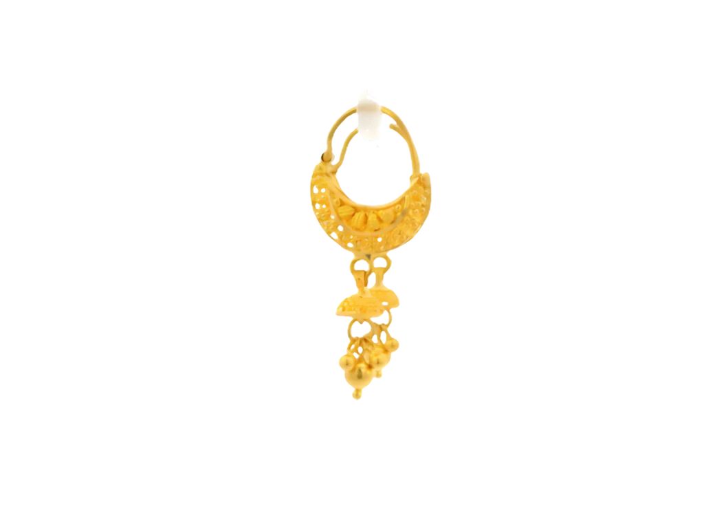 22K Polished Yellow Gold Hoop Earrings