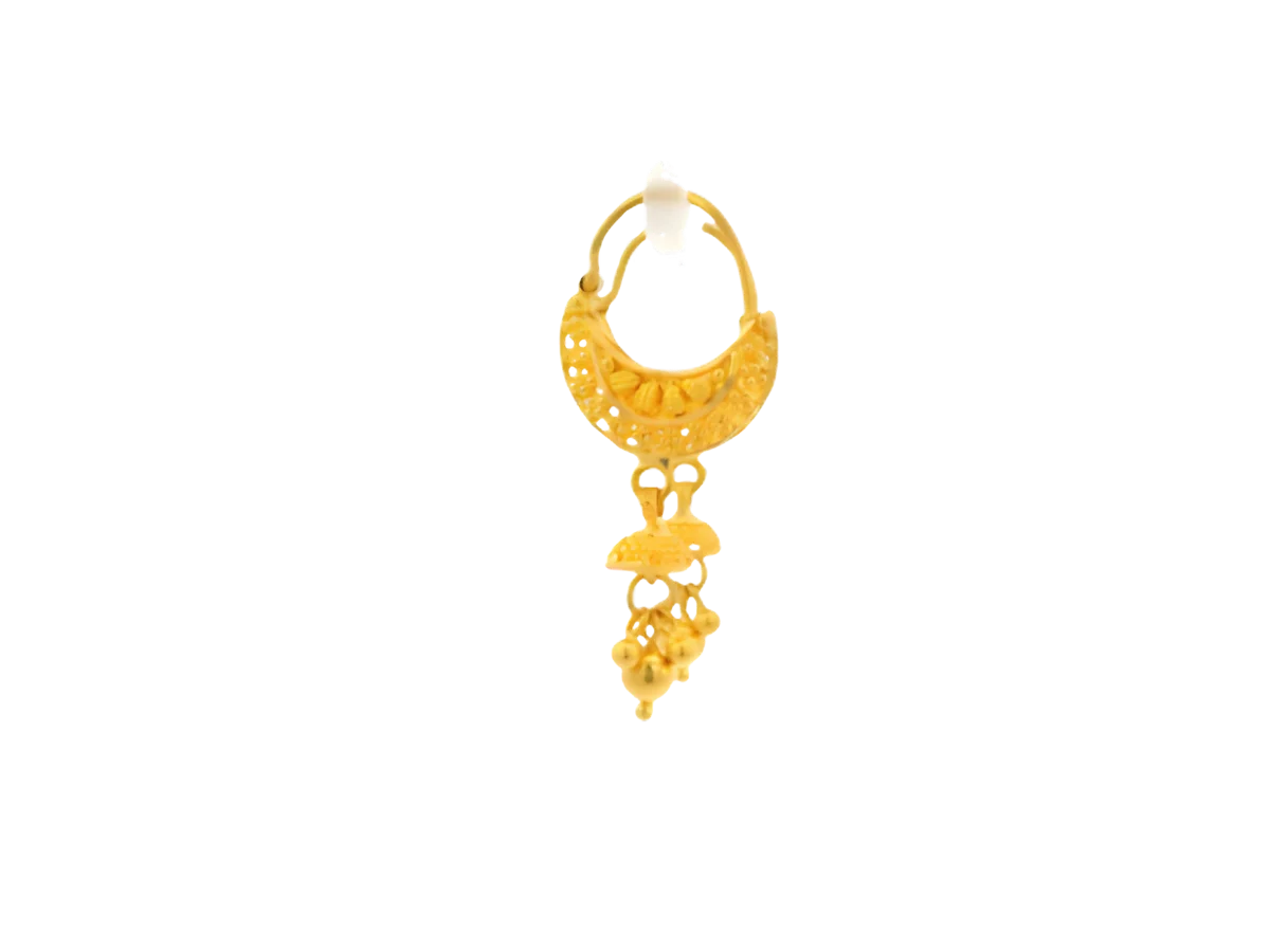 22K Polished Yellow Gold Hoop Earrings