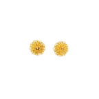 22K Yellow Gold Traditional Stud Earrings | Lightweight Polished Tops