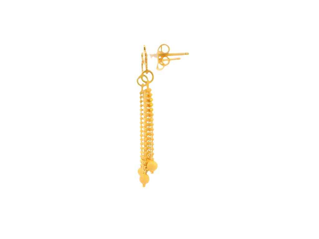 22K Polished Yellow Gold Hanging Earrings