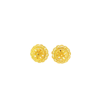 22K Yellow Gold Traditional Stud Earrings | Classic Polished Tops