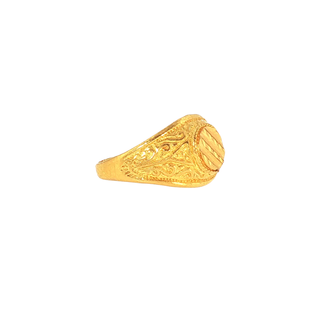 22K Yellow Gold Fancy Men’s Ring – Size 9.5, 8.2g with Cubic Zirconia