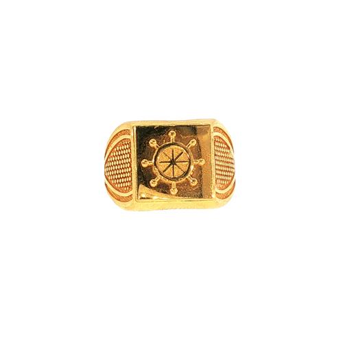 22K Yellow Gold Men’s Fancy Ring (13.1 Grams) – Bold & Luxurious Design