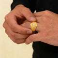 22K Yellow Gold Fancy Men’s Ring – Size 9.5, 8.2g with Cubic Zirconia