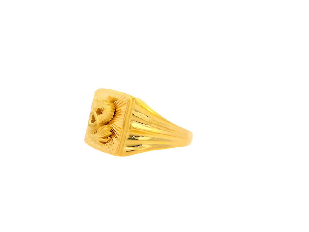 22K Yellow Gold Dragon Design Men’s Ring