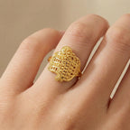 22K Yellow Gold Ring with Resizing Option