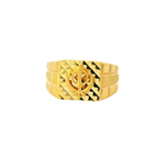 22K Yellow Gold Men’s Sikh Ring – 8.1g, Size 10