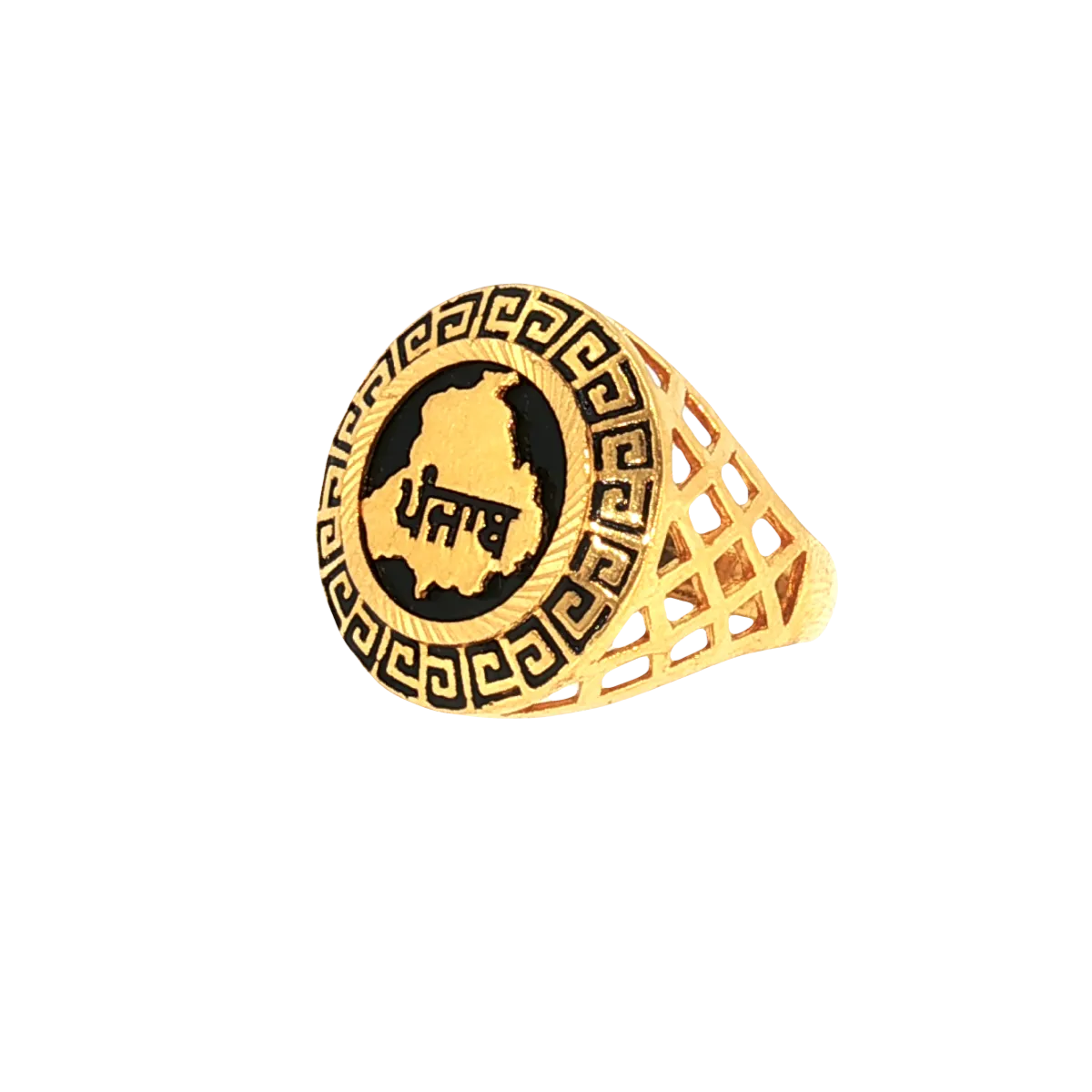 22K Men’s Yellow Gold Traditional Ring with Colored Stone – 8.5g, Resizable, Size 9