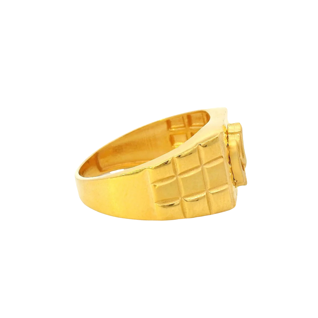 22K Yellow Gold Men’s Sikh Ring – 8.1g, Size 10