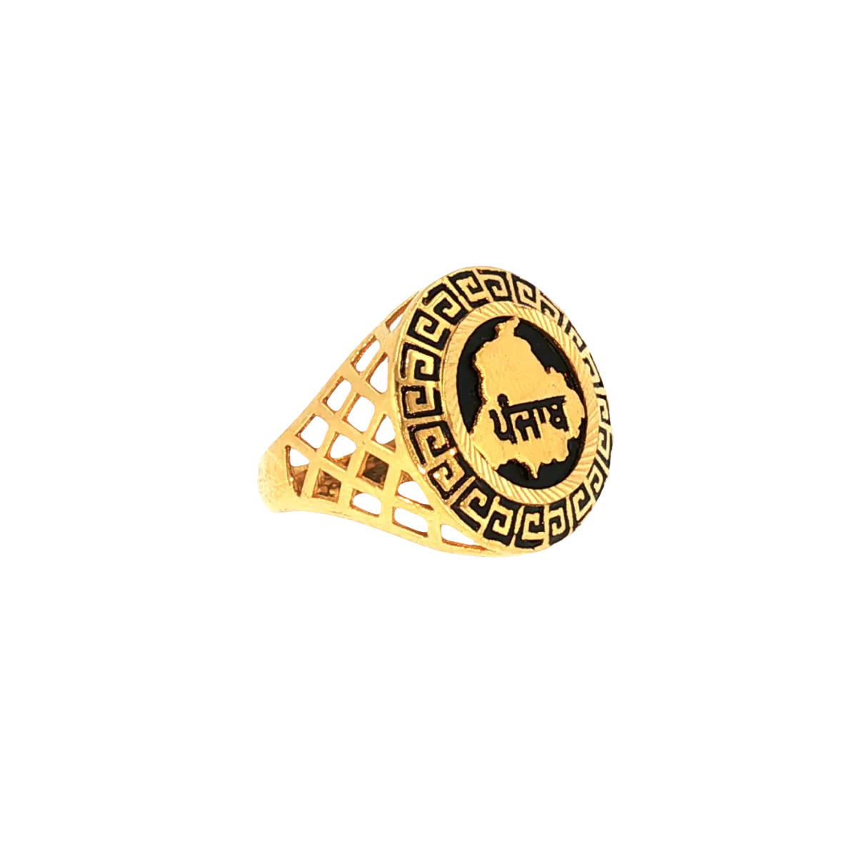 22K Men’s Yellow Gold Traditional Ring with Colored Stone – 8.5g, Resizable, Size 9