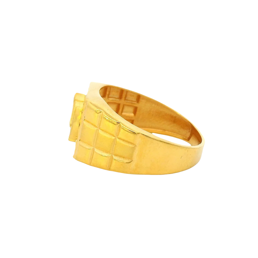 22K Yellow Gold Men’s Sikh Ring – 8.1g, Size 10
