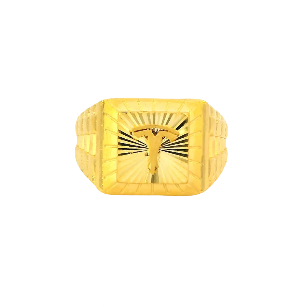 22K Yellow Gold Men’s Fancy Ring (8.1 Grams) – Elegant & Stylish Design