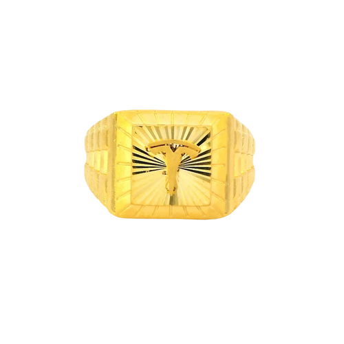 22K Yellow Gold Men’s Fancy Ring (8.1 Grams) – Elegant & Stylish Design