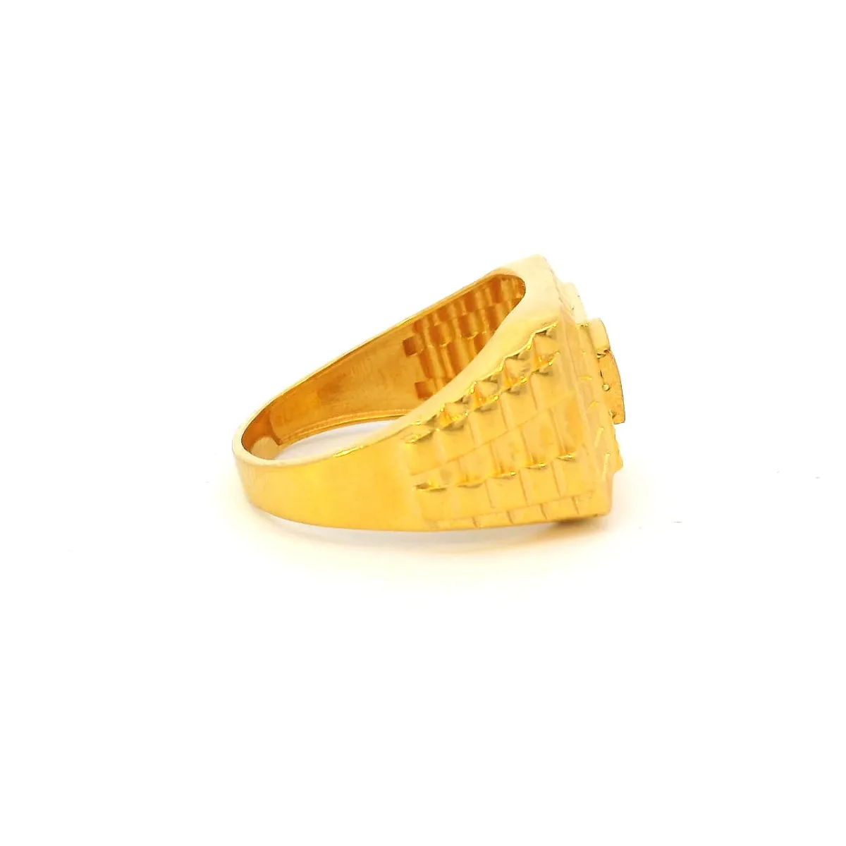 22K Yellow Gold Men’s Fancy Ring (8.1 Grams) – Elegant & Stylish Design
