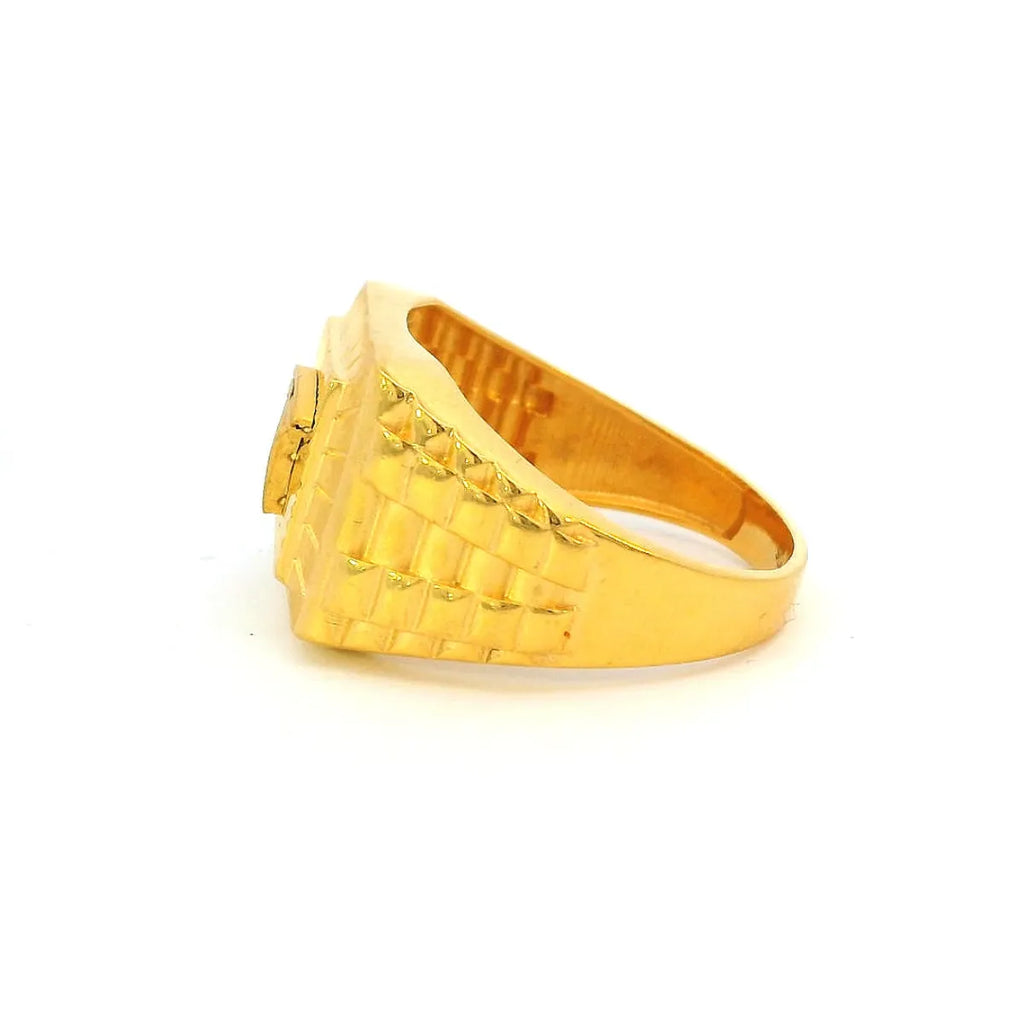 22K Yellow Gold Men’s Fancy Ring (8.1 Grams) – Elegant & Stylish Design