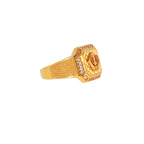 22K Yellow Gold Men’s Sikh Ring with Cubic Zirconia – 7.1g