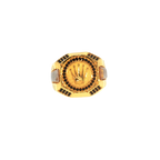 21K Men’s Yellow Gold Fancy Ring – 14.6g, Polished Finish, Resizable, Size 9.5