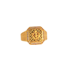 22K Yellow Gold Men’s Sikh Ring with Cubic Zirconia – 6.7g, Size 10.5