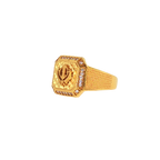 22K Yellow Gold Men’s Sikh Ring with Cubic Zirconia – 6.7g, Size 10.5