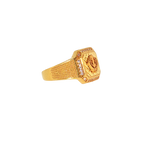 22K Yellow Gold Men’s Sikh Ring with Cubic Zirconia – 6.7g, Size 10.5