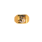 22K Men’s Yellow Gold 2-Tone Ring – 6.0g, Polished Finish, Resizable, Size 9.5