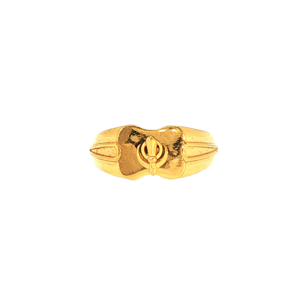 22K Yellow Gold Sikh Style Men’s Ring | Classic Traditional Band