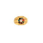 Elegant 22K Yellow Gold Colored Stone Ring – 11.3g Classic Statement Design