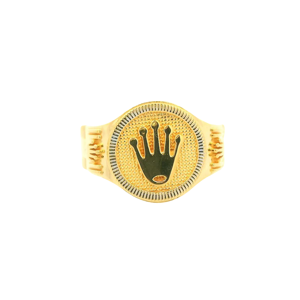 22K Men’s Yellow Gold Fancy Ring – 10.1g, Polished Finish, Resizable, Size 9