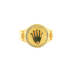 22K Men’s Yellow Gold Fancy Ring – 10.1g, Polished Finish, Resizable, Size 9