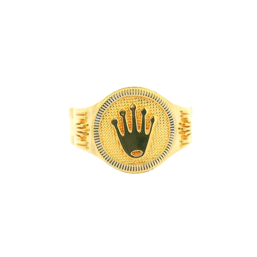 22K Men’s Yellow Gold Fancy Ring – 10.1g, Polished Finish, Resizable, Size 9