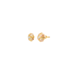 22K Two-Tone Gold Stud Earrings | Lightweight Polished Tops