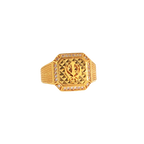 22K Yellow Gold Men’s Sikh Ring with Cubic Zirconia – 7g, Size 11.5